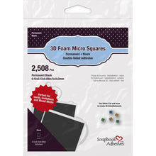 Cargar imagen en el visor de la galería, Scrapbook Adhesives 3D Foam Micro cuadrados (para alturas) - Negro