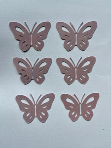 Mariposas de cartulinas - Rosa viejo (paq de 6 unds)