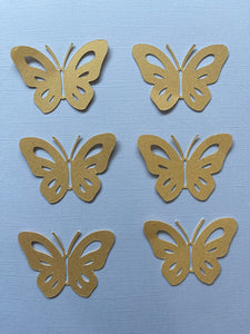 Mariposas de cartulinas - Amarillo Champagne (paq de 6 unds)