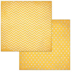 Bo Bunny Cartulina 12" x 12" Chevron / Punto - Buttercup