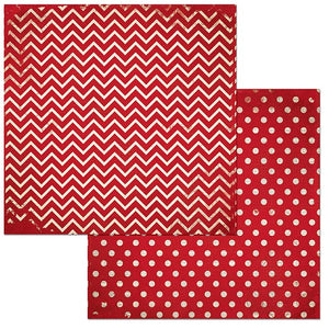 Bo Bunny Cartulina 12" x 12" Chevron / Punto - Wild Berry