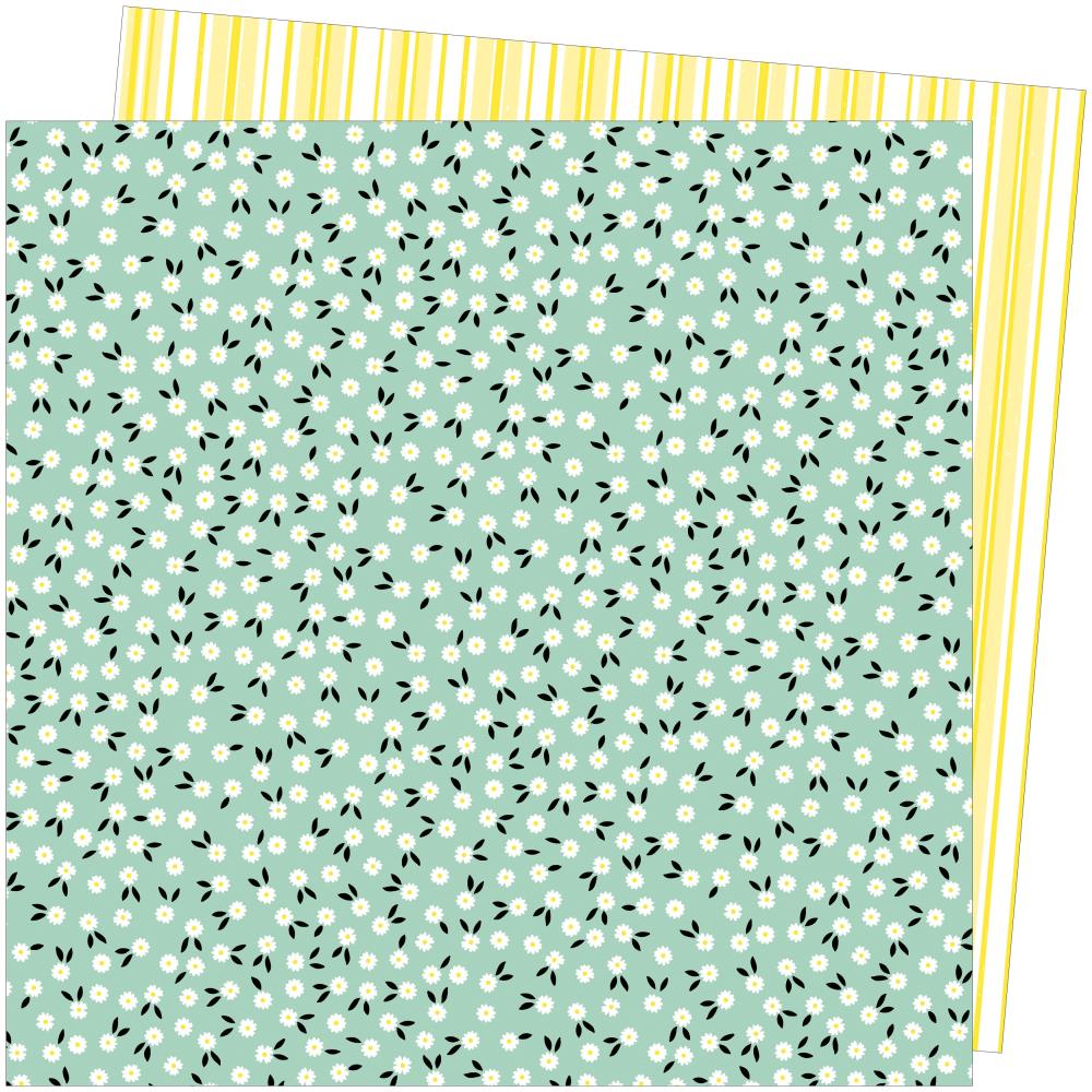 AC PATTERNED PAPER - PICNIC IN THE PARK - 12 X 12 - FLOWER FIELD
