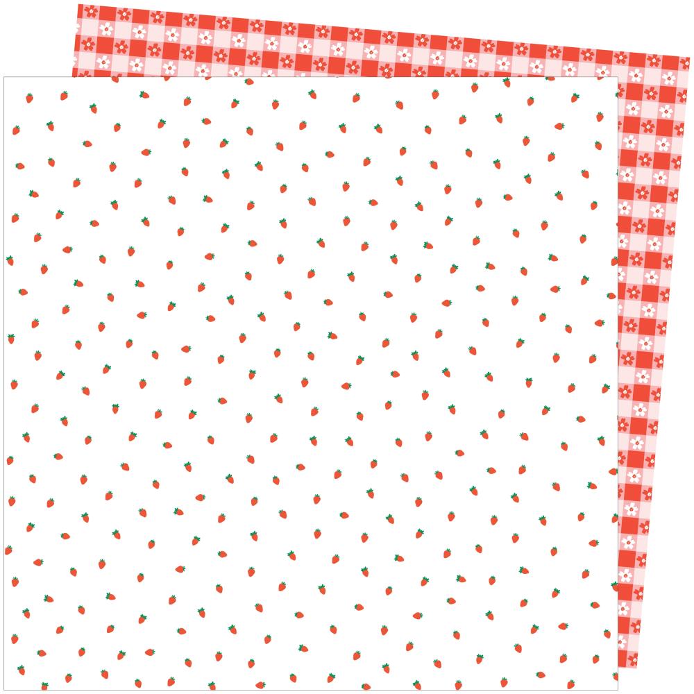 AC PATTERNED PAPER - PICNIC IN THE PARK - 12 X 12 - BERRY SWEET