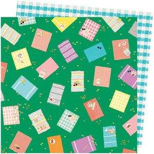 AC PATTERNED PAPER - PICNIC IN THE PARK - 12 X 12 - FROM ABOVE