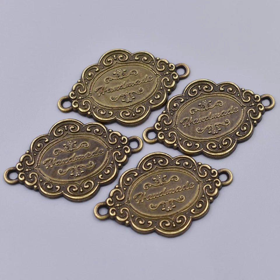 Etiqueta de metal Handmade - Dorado Antique (2 piezas)