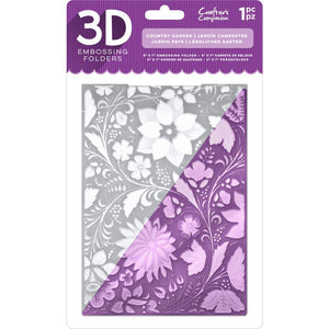 Crafter's Companion 3D Embossing Folder 5"X 7" - Country Garden
