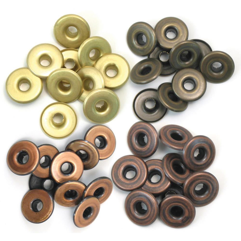 We R Eyelets Wide 40/Pkg - Ojaletes de alas anchas - Warm Metal