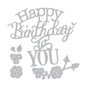 Sizzix Thinlits Troquel de Frase - Happy Birthday To You