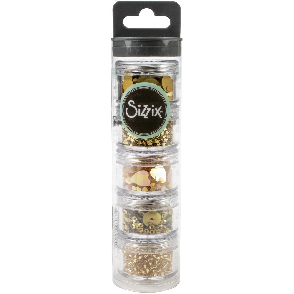 Sizzix Making Essential - Sequins & Beads, 5PK - Gold