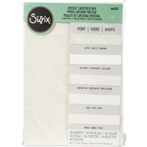 Sizzix Surfacez Opulent Cardstock 8" x 11.5" - Ivory