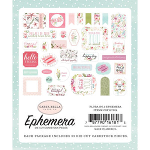 Carta Bella Cardstock Ephemera 33 Piezas - Icons, Flora No. 3