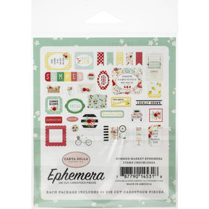 Carta Bella Cardstock Ephemera (33 Piezas) - Summer Market Iconos