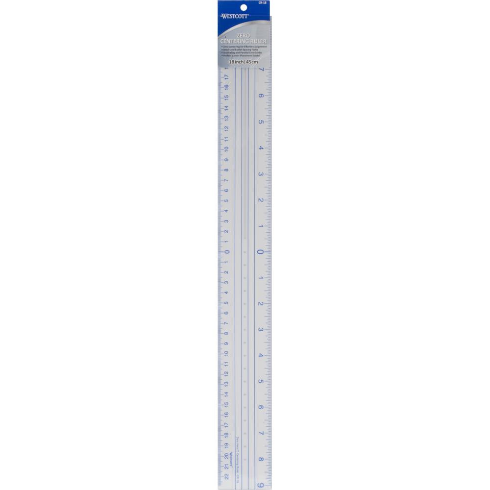 Westcott - Westcott Plastic Zero Centering 18-Inch Ruler (CR-18)