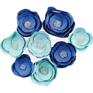 Prima Marketing Mulberry Paper Flowers - Laguna/Golden Coast 8/Pkg