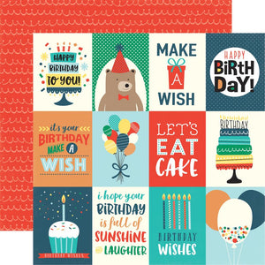 Happy Birthday Boy Double-Sided Cardstock 12"X12" - 3 X 4 Journaling Cards
