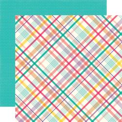 Happy Birthday Girl Double-Sided Cardstock 12"X12" - Party Plaid