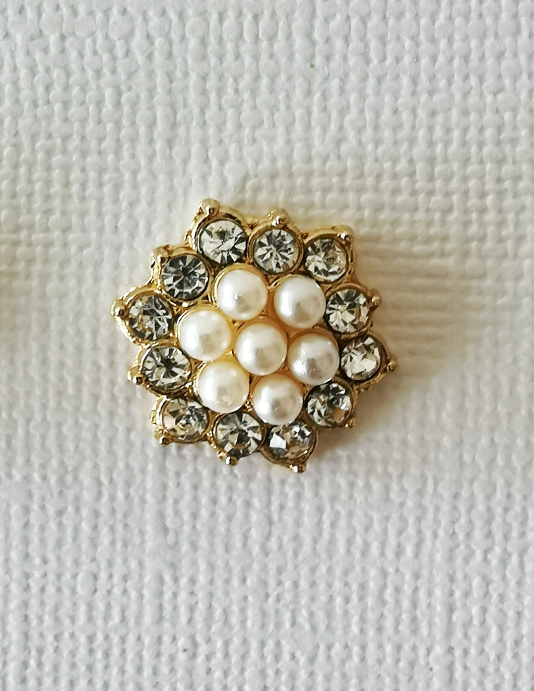 Botón centro con perlas 16mm (Paq de 10 unds) - Dorado
