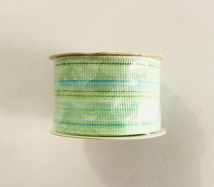 Rollo de cinta de 1 1/4¨ - Verde con estampado de rayas(1 yarda)