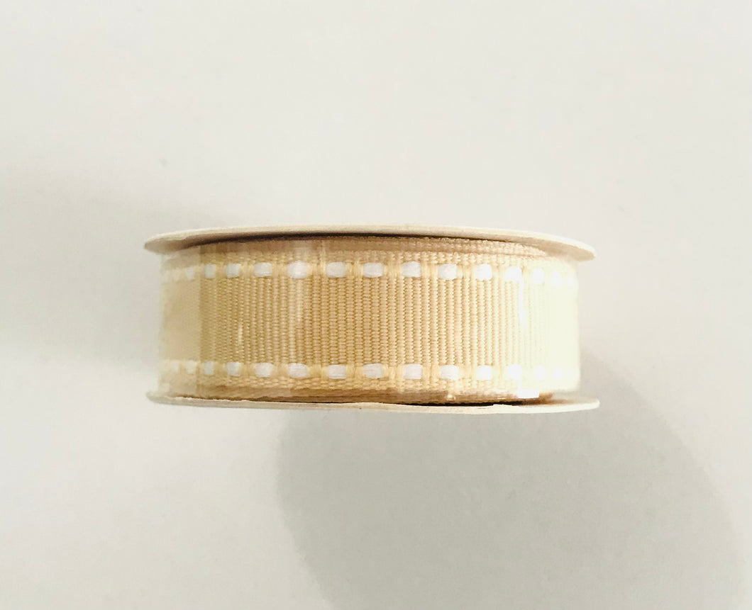Rollo de cinta de 1/2¨ - Dorado con bordes blanco(1 yarda)