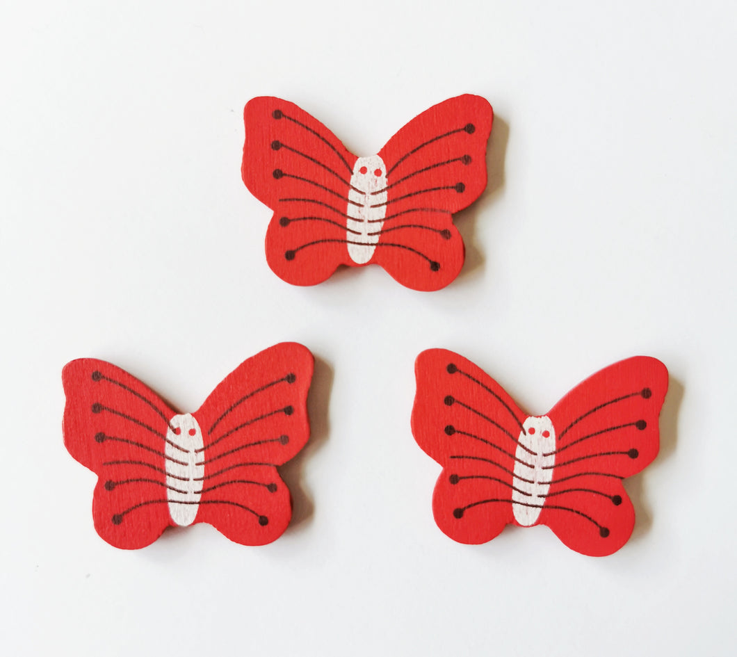 Maderita decorativa - Mariposas - (6 piezas)