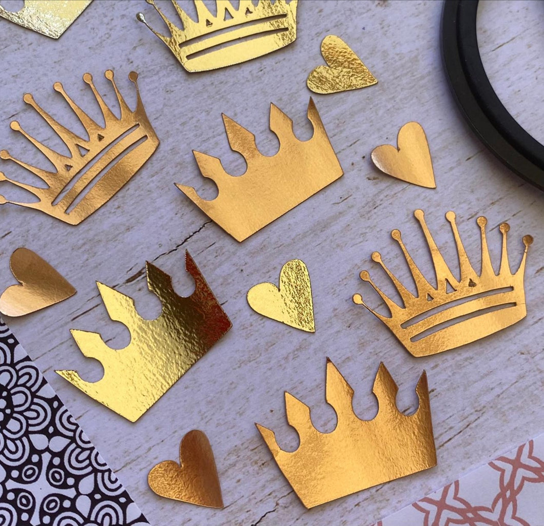 Crafty Queen Die Cuts Coronas y Corazones - Rose Gold