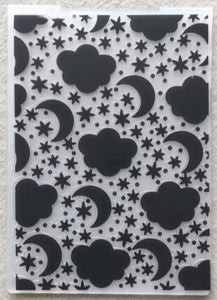 Folder de textura 4" x 5.5" - Luna, Nubes y Estrellas