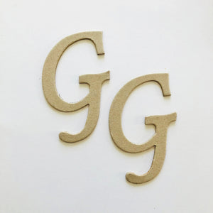 Letras en cartón piedra cursivas de 3" - G
