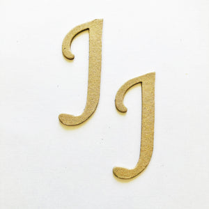 Letras en cartón piedra cursivas de 3" - J