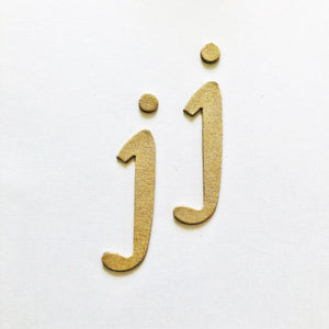 Letras en cartón piedra cursivas de 3" - j